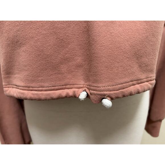 NIA Women's Dusty Pink Rose Cropped Hoodie Pullover - Size Small - Picture 3 of 6
